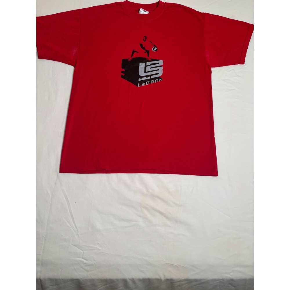 Vintage LeBron James Nike Air Zoom Generation T-Shirt Red Jerzees Large Mens